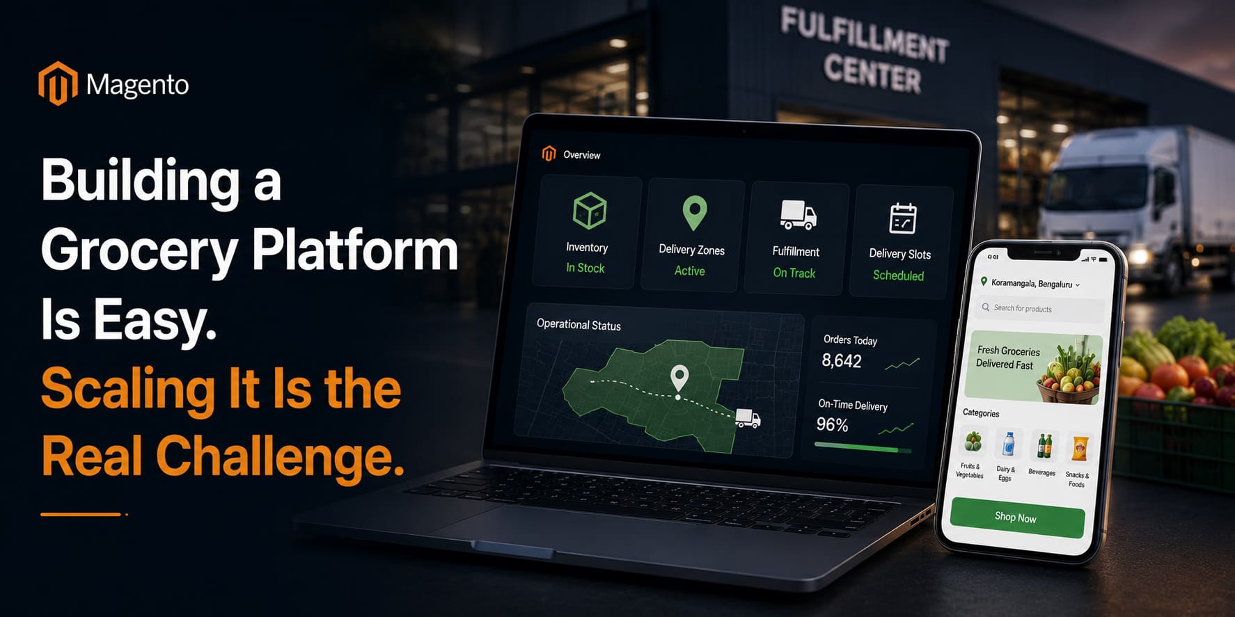 How Magento Supports  Quick Commerce and  Hyperlocal Grocery Delivery  in India 